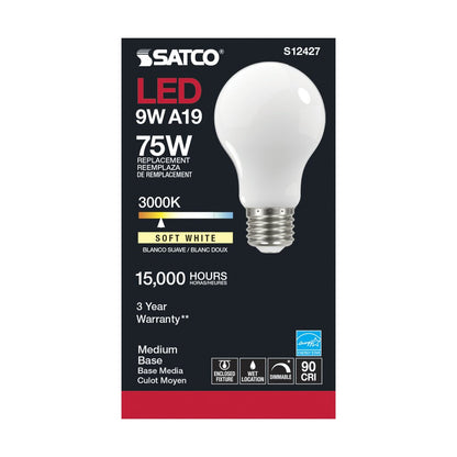 Satco S12427 11W A19 LED Light Bulb