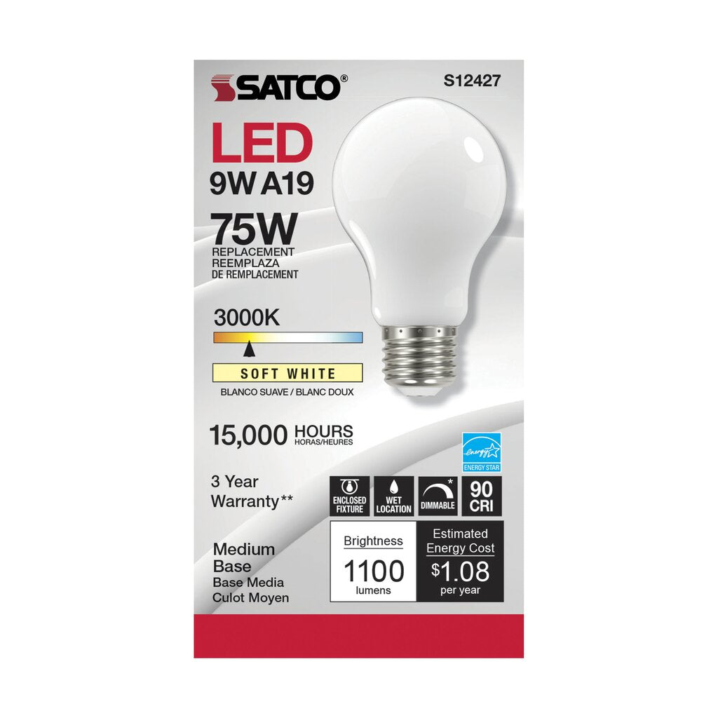 Satco S12427 11W A19 LED Light Bulb