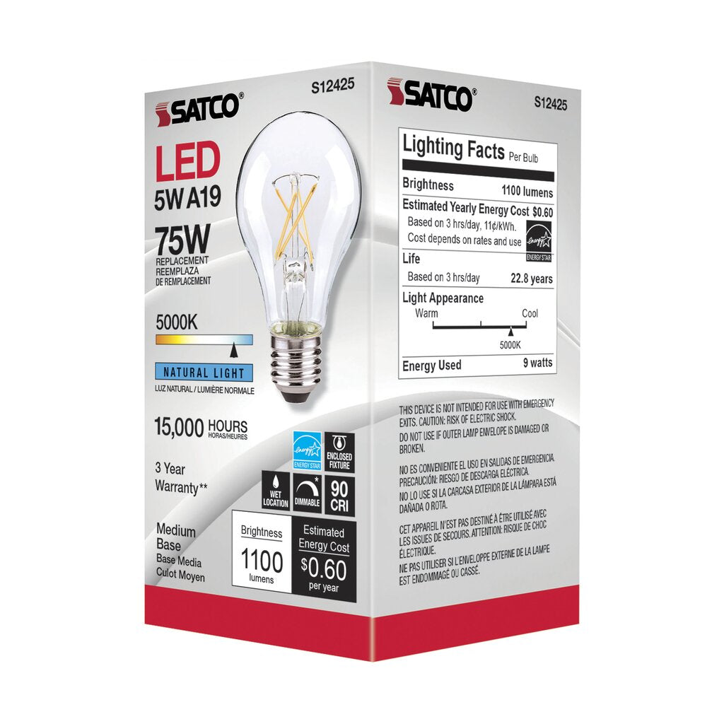 Satco S12425 10.5W A19 LED Light Bulb