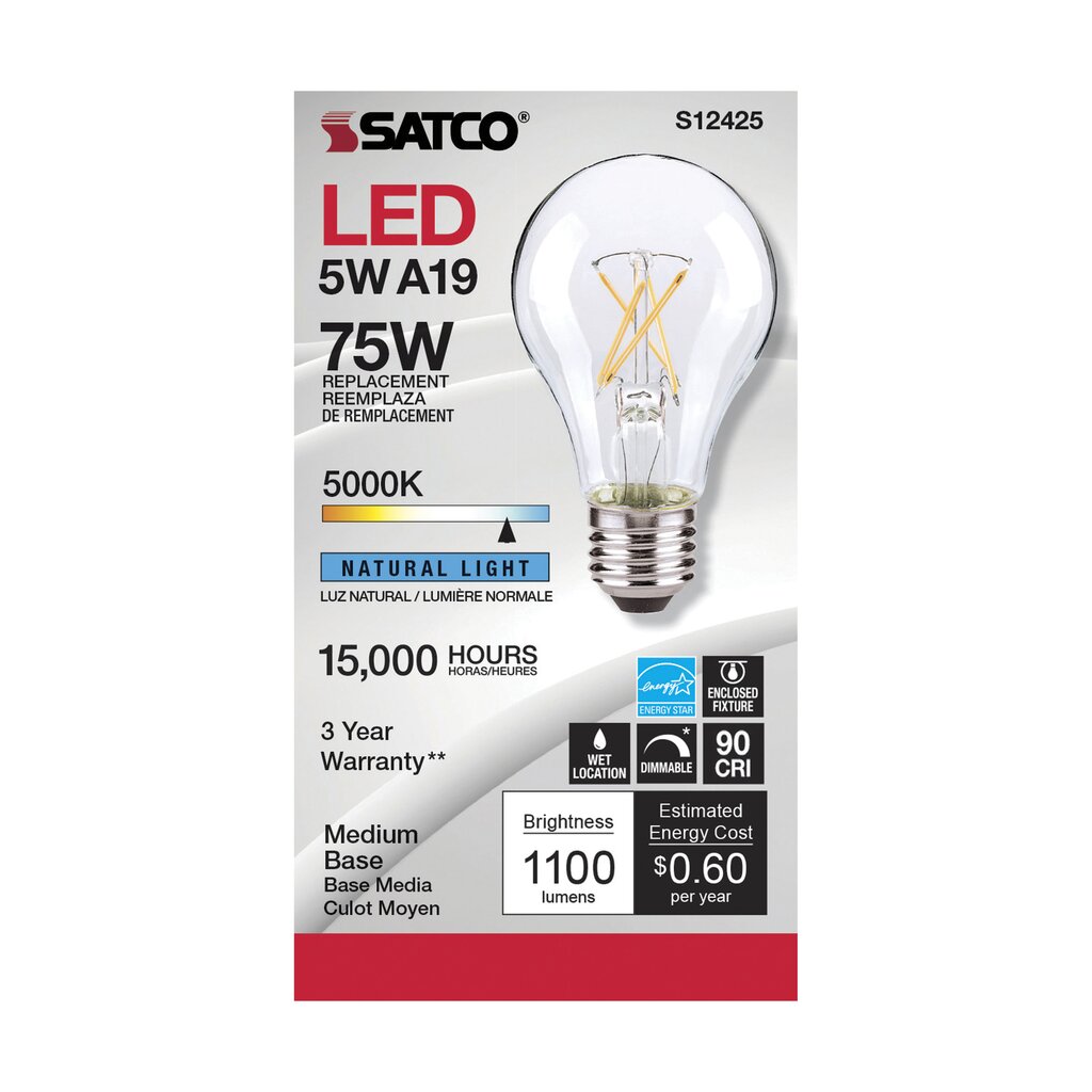 Satco S12425 10.5W A19 LED Light Bulb