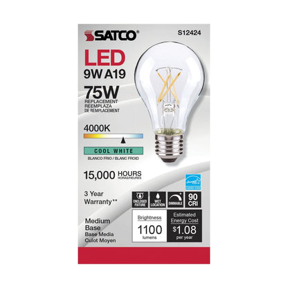 Satco S12424 10.5W A19 LED Light Bulb