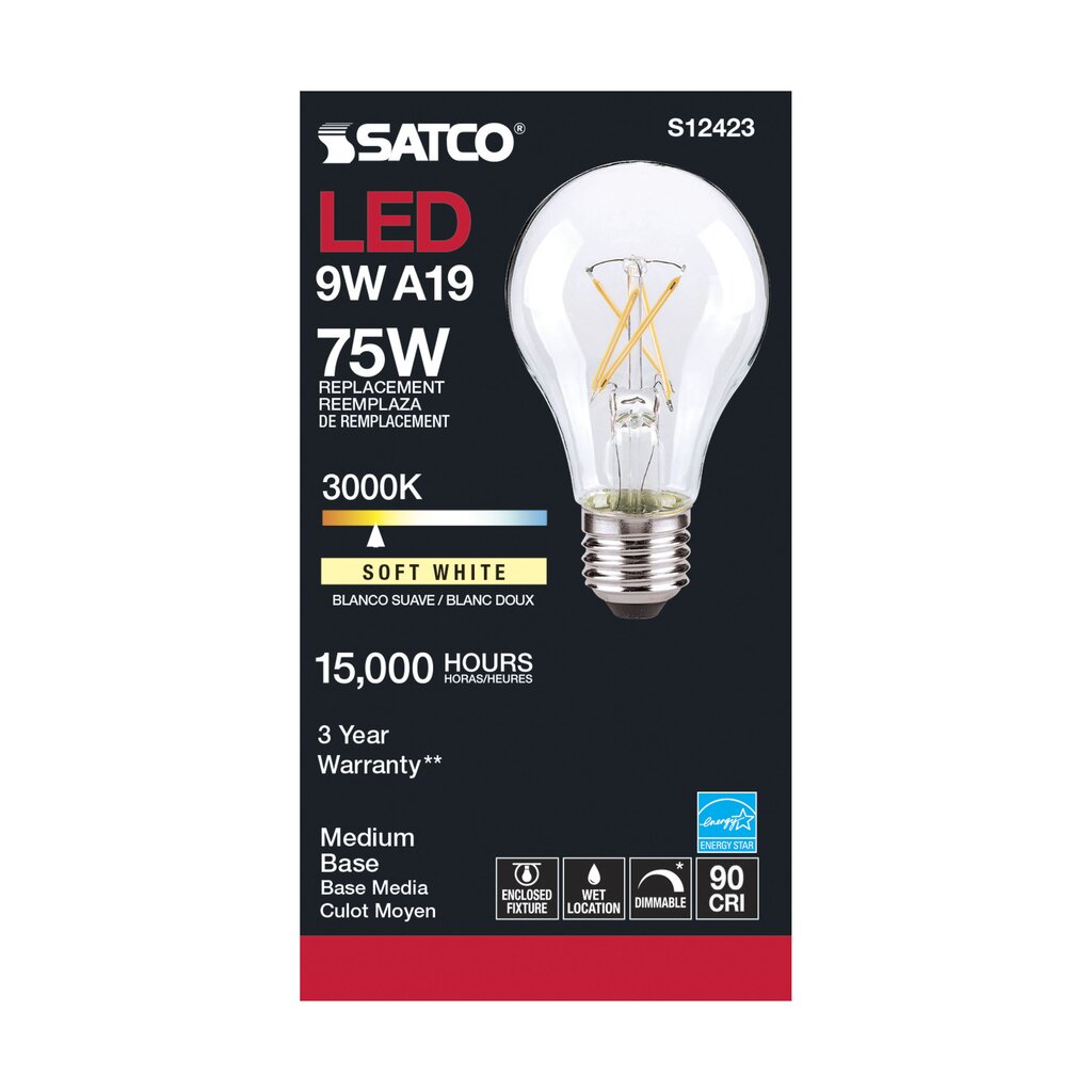 Satco S12423 10.5W A19 LED Light Bulb