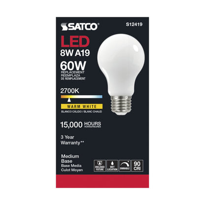 Satco S12419 8.2W A19 LED Light Bulb