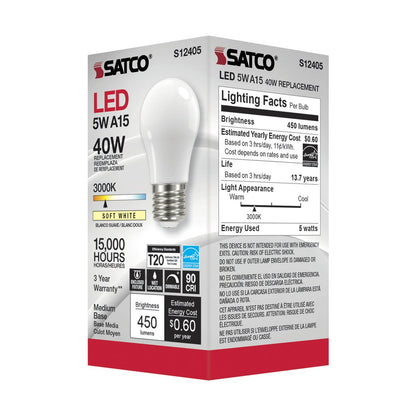 Satco S12405 5W A15 LED Light Bulb