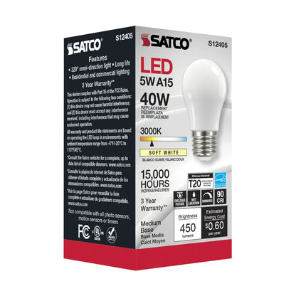 Satco S12405 5W A15 LED Light Bulb