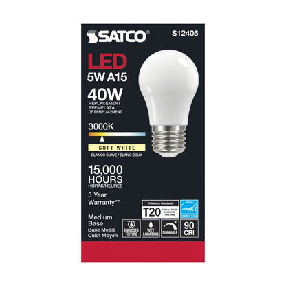 Satco S12405 5W A15 LED Light Bulb