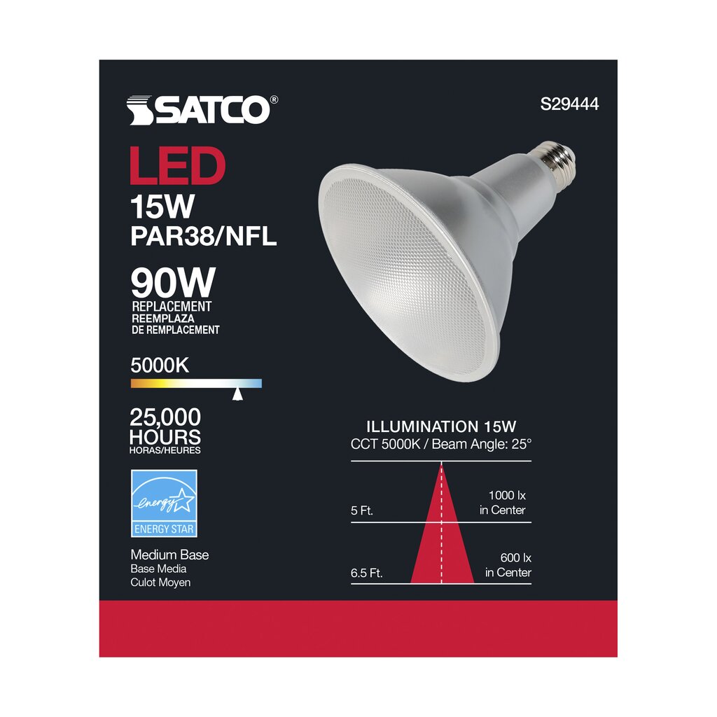 Satco S29444 15W PAR38 LED Light Bulb