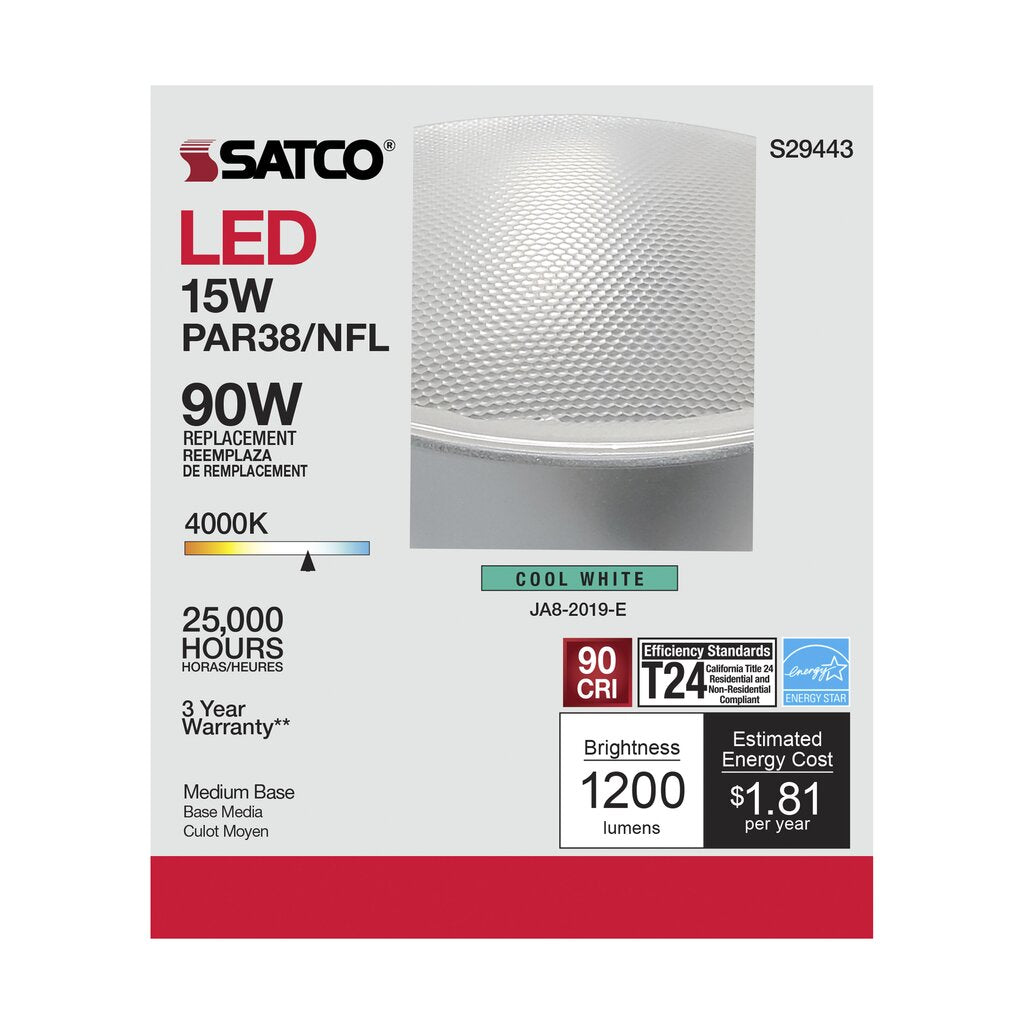 Satco S29443 15W PAR38 LED Light Bulb