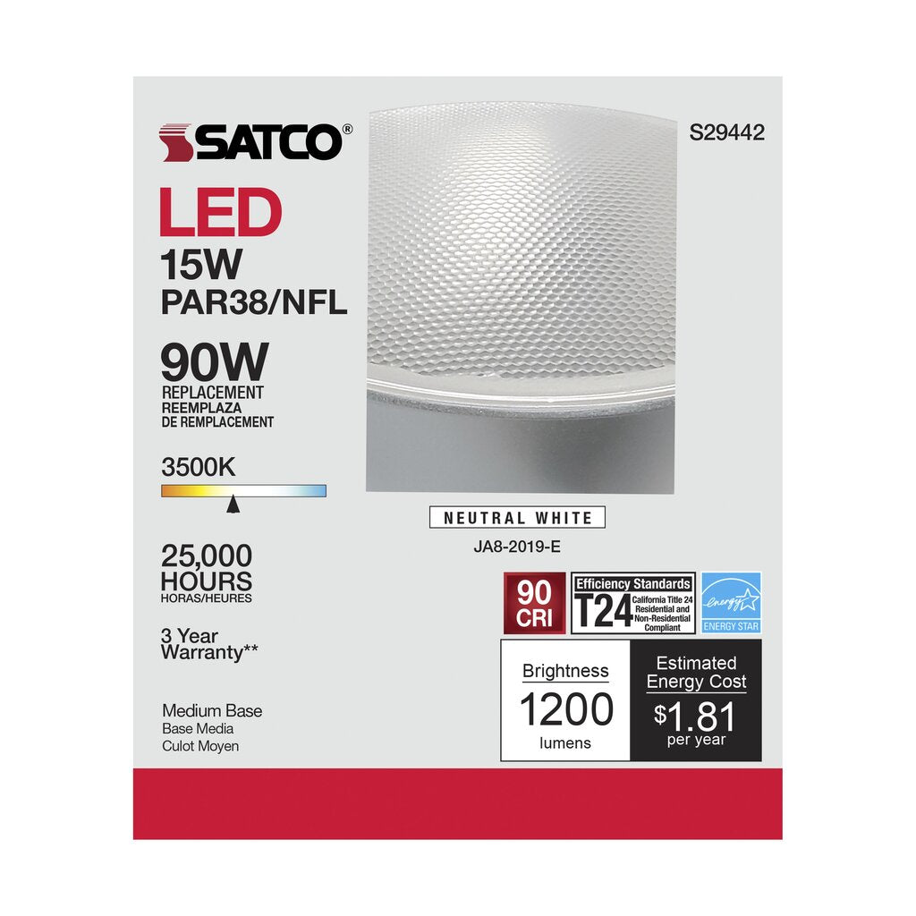 Satco S29442 15W PAR38 LED Light Bulb