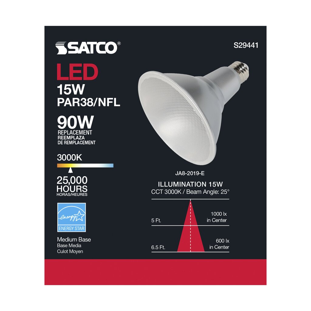 Satco S29441 15W PAR38 LED Light Bulb