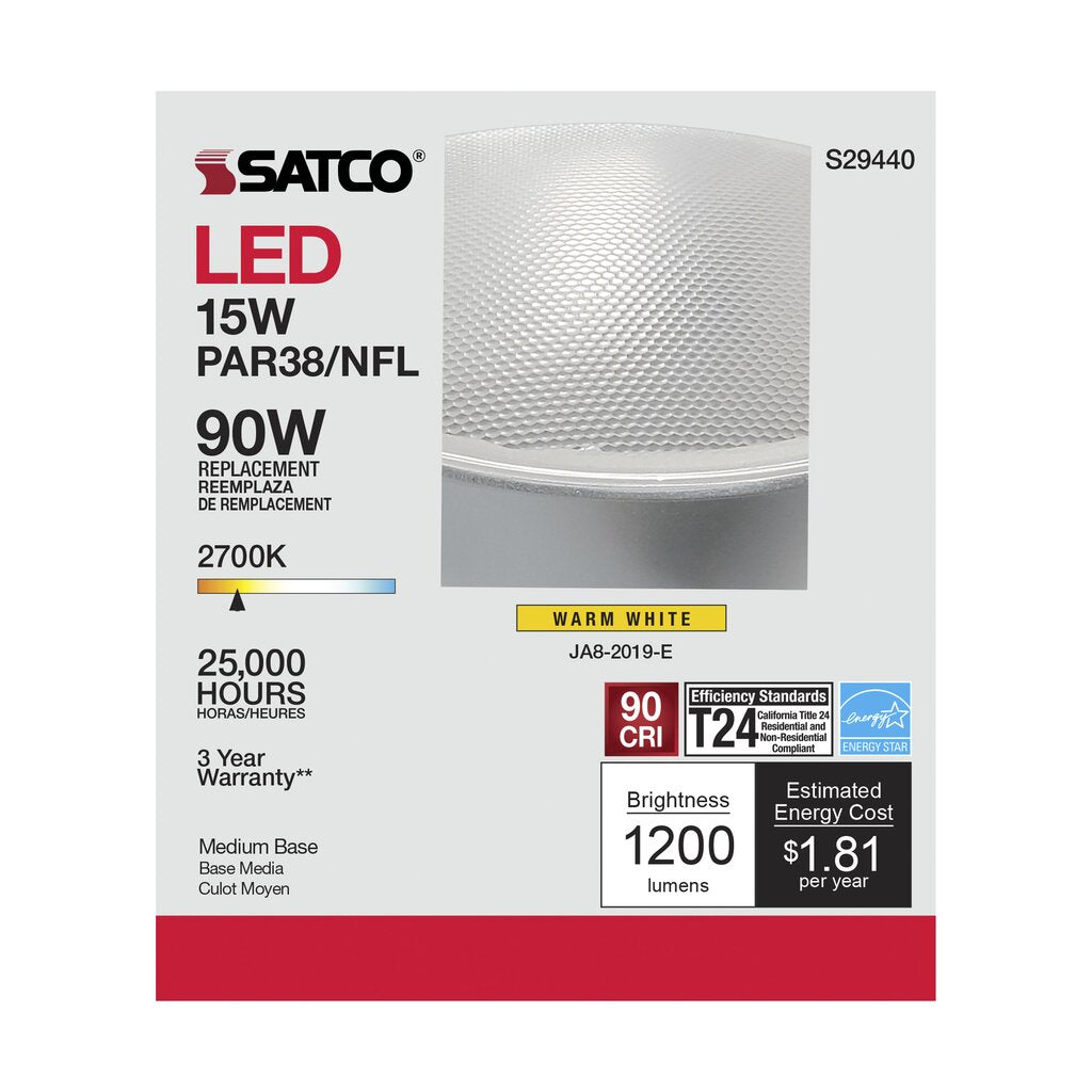 Satco S29440 15W PAR38 LED Light Bulb