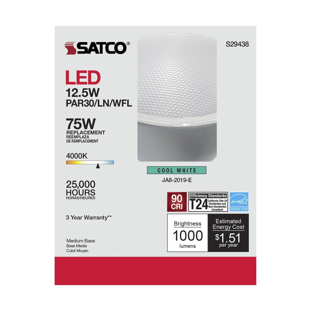 Satco S29438 12.5W PAR30 Long LED Light Bulb