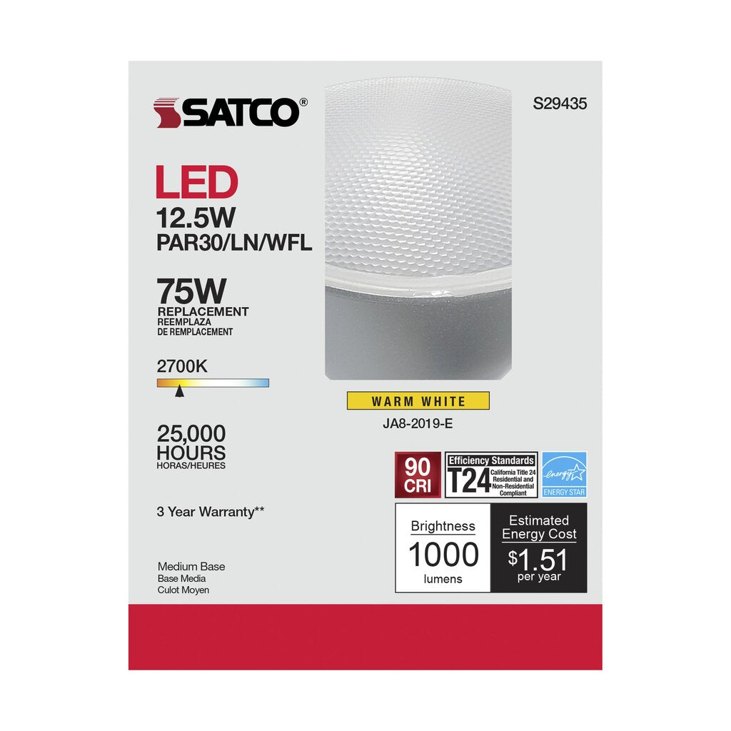 Satco S29435 12.5W PAR30 Long LED Light Bulb