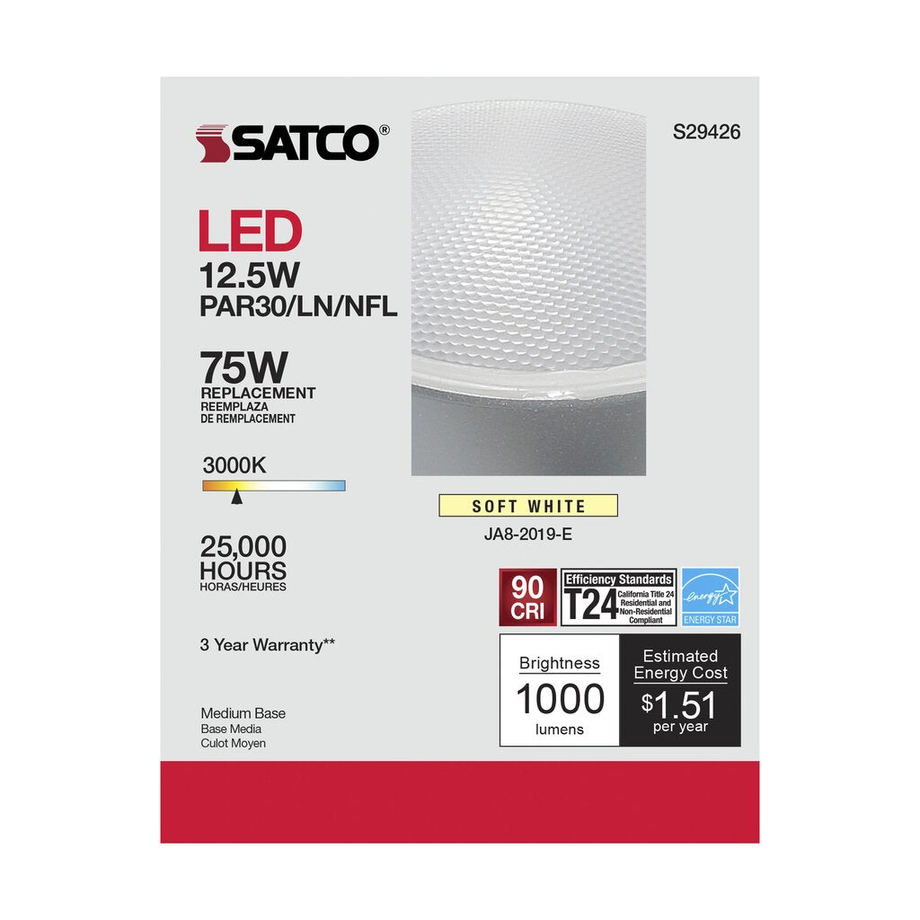 Satco S29426 12.5W PAR30 Long LED Light Bulb