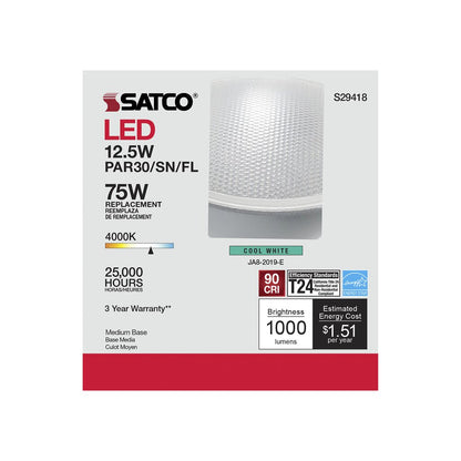 Satco S29418 12.5W PAR30 Short LED Light Bulb