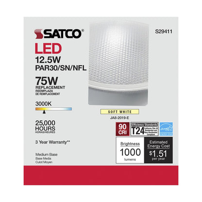 Satco S29411 12.5W PAR30 Short LED Light Bulb