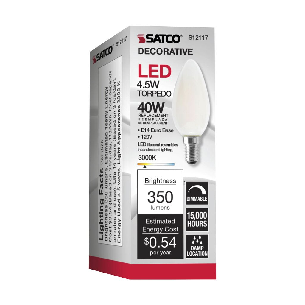 Satco S12117 4.5W B11 LED Light Bulb