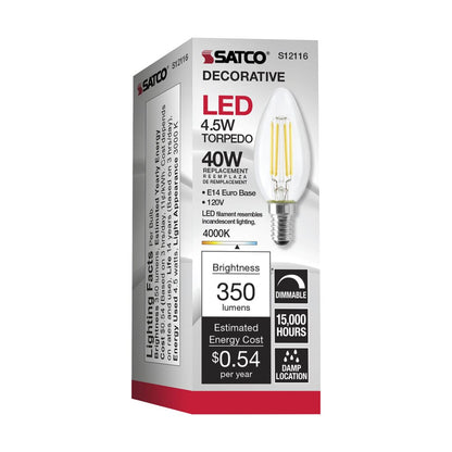 Satco S12116 4.5W B11 LED Light Bulb
