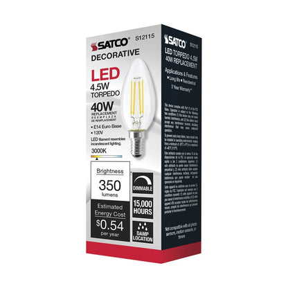 Satco S12115 4.5W B11 LED Light Bulb
