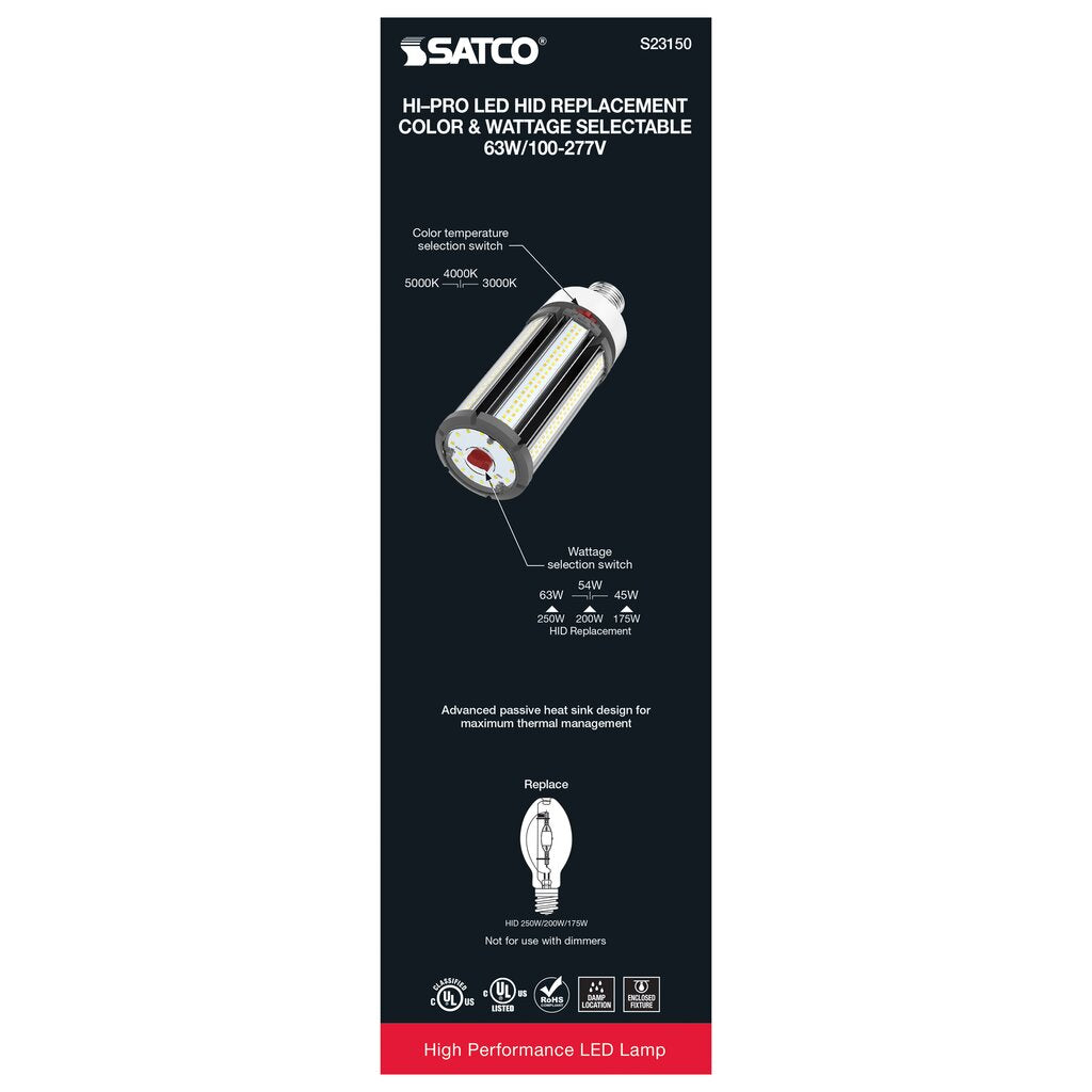 Satco S23150 45W/54W/63W LED Light Bulb