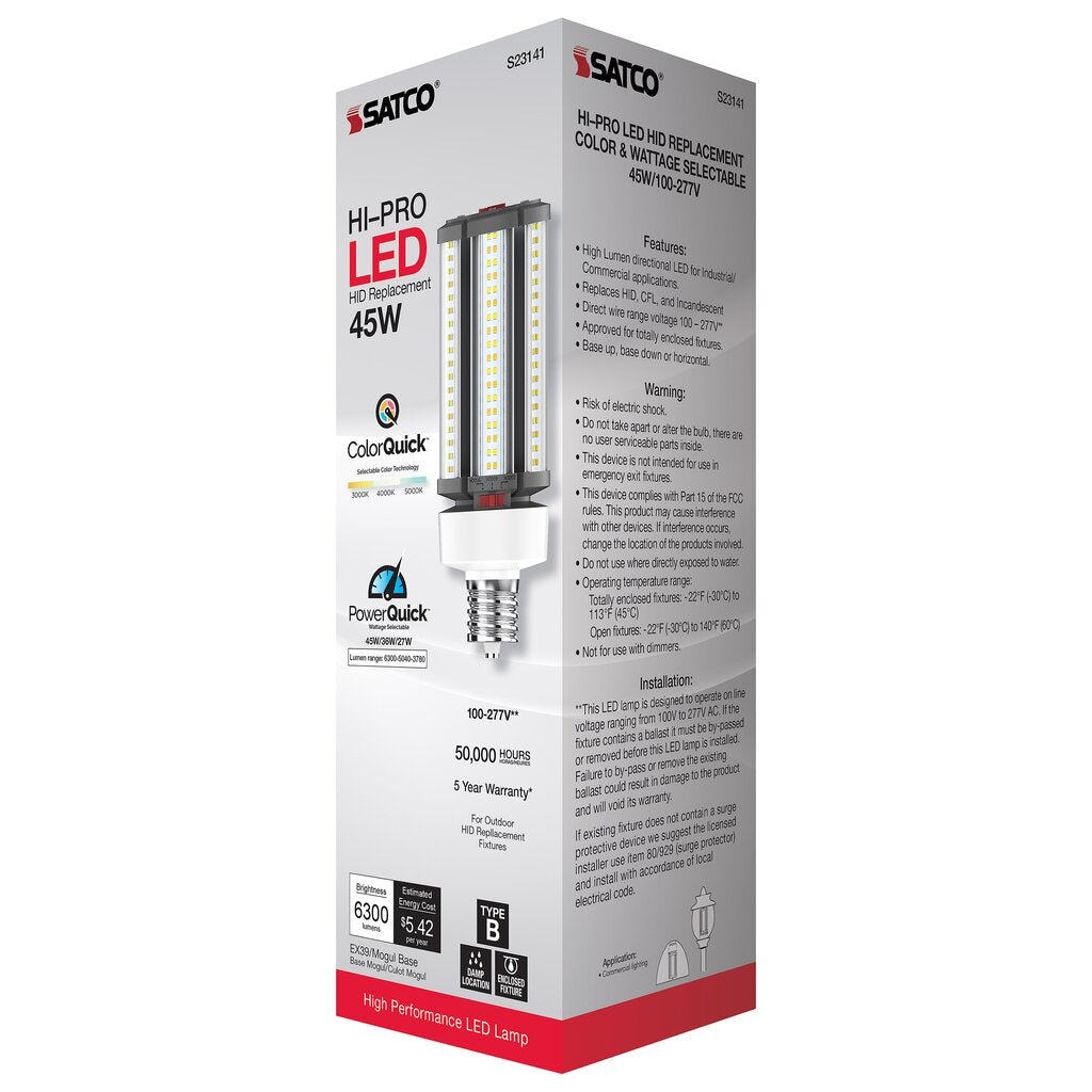 Satco S23141 27W/36W/45W LED Light Bulb