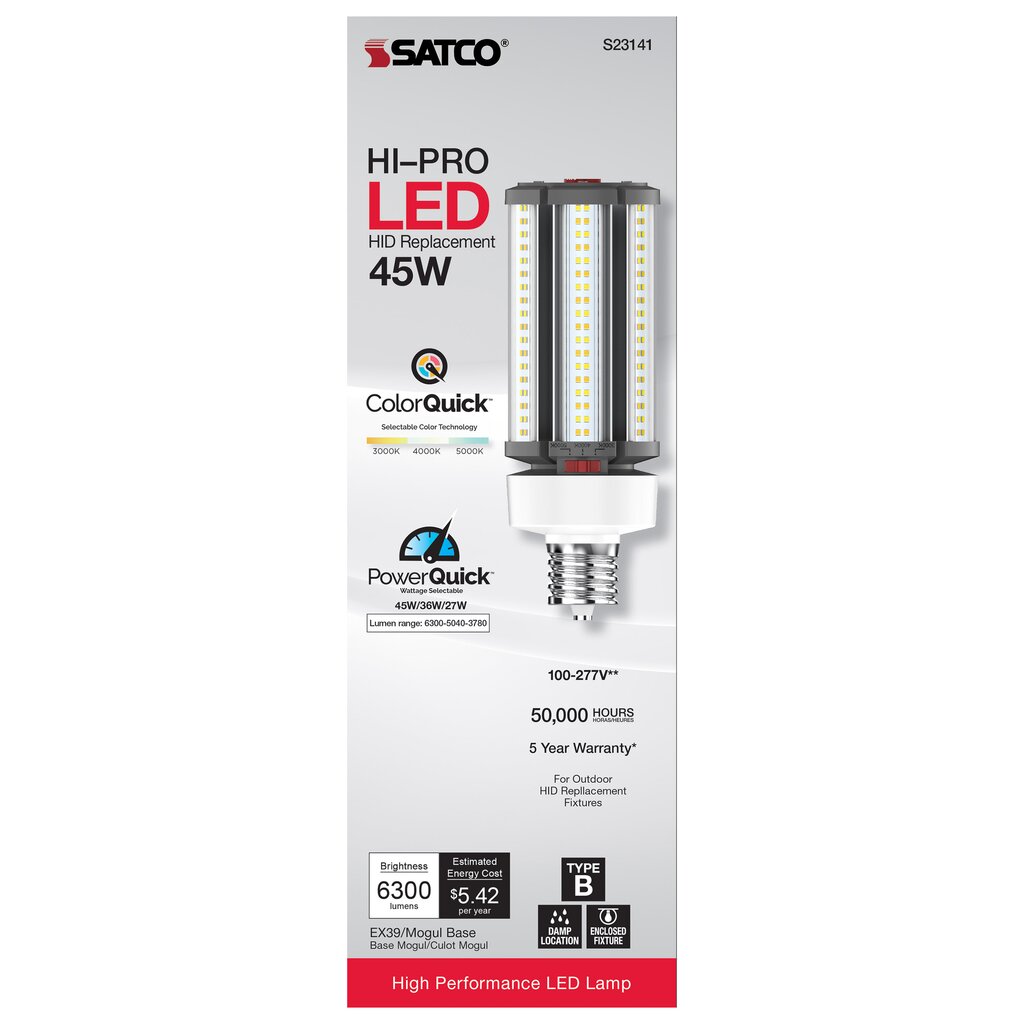 Satco S23141 27W/36W/45W LED Light Bulb