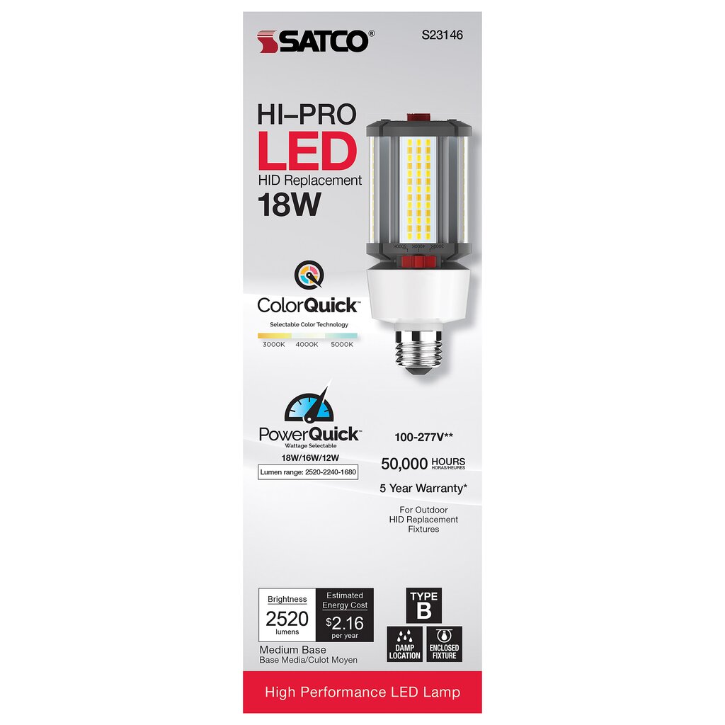 Satco S23140 27W/36W/45W LED Light Bulb