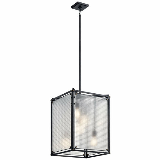 Kichler 44334DBK Fixture A Distressed Black metal framework holds