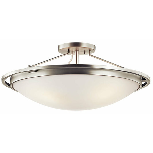 Kichler 42025NI Fixture This 4 light semi flush ceiling fixture