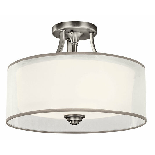 Kichler 42386AP Fixture This 3 light semi-flush from the Lacey(TM)