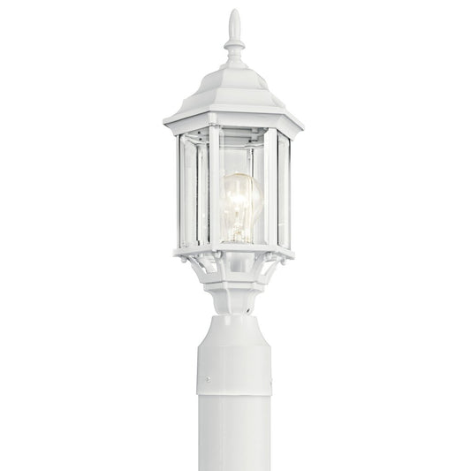 Kichler 49256WH Fixture This 1 light outdoor post from the