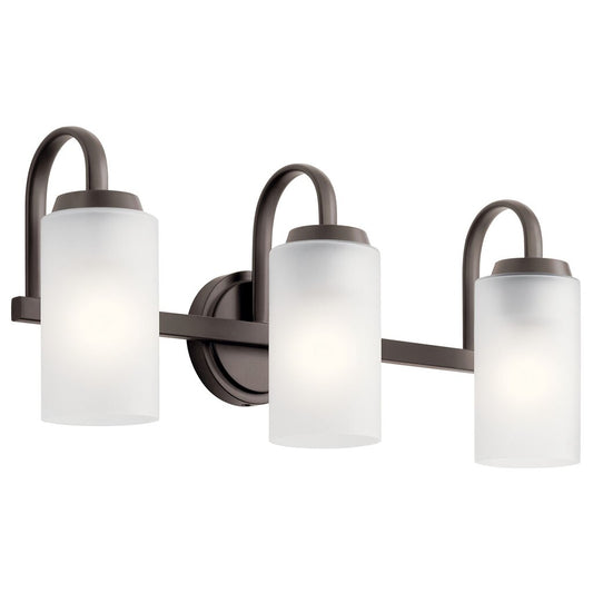 Kichler 55087OZ Fixture The Kennewick 3 light vanity features