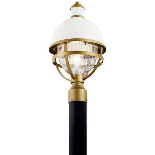 Kichler 59052WH Fixture Tollis 18" 1 Light Post juxtaposes a