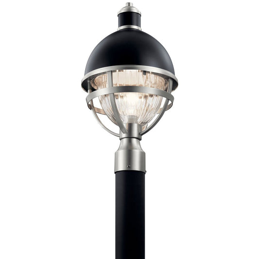Kichler 59052BK Fixture Tollis 18" 1 Light Post juxtaposes a