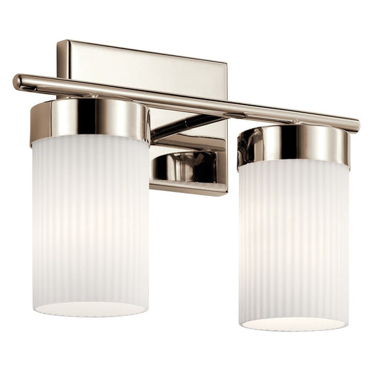 Kichler 55111PN Fixture Ciona 2 light vanity captures elegance in an