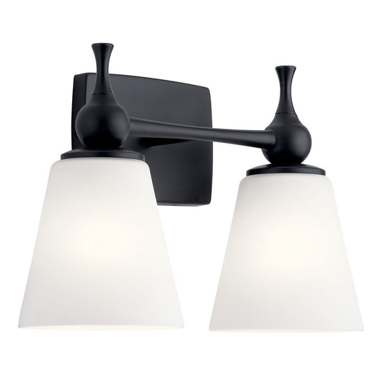 Kichler 55091BK Fixture The Cosabella 15" 2 light vanity embodies