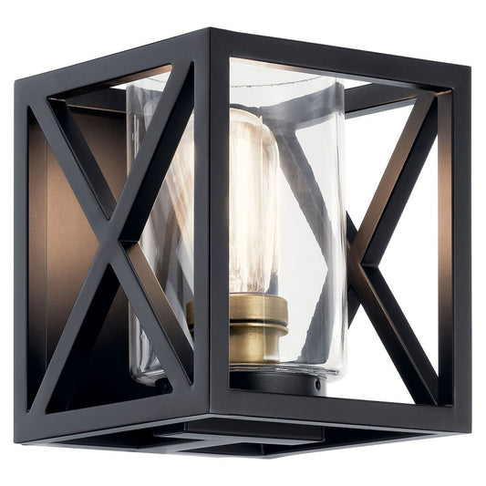 Kichler 55063BK Fixture The Moorgate 7" 1 Light Wall Sconce in Black