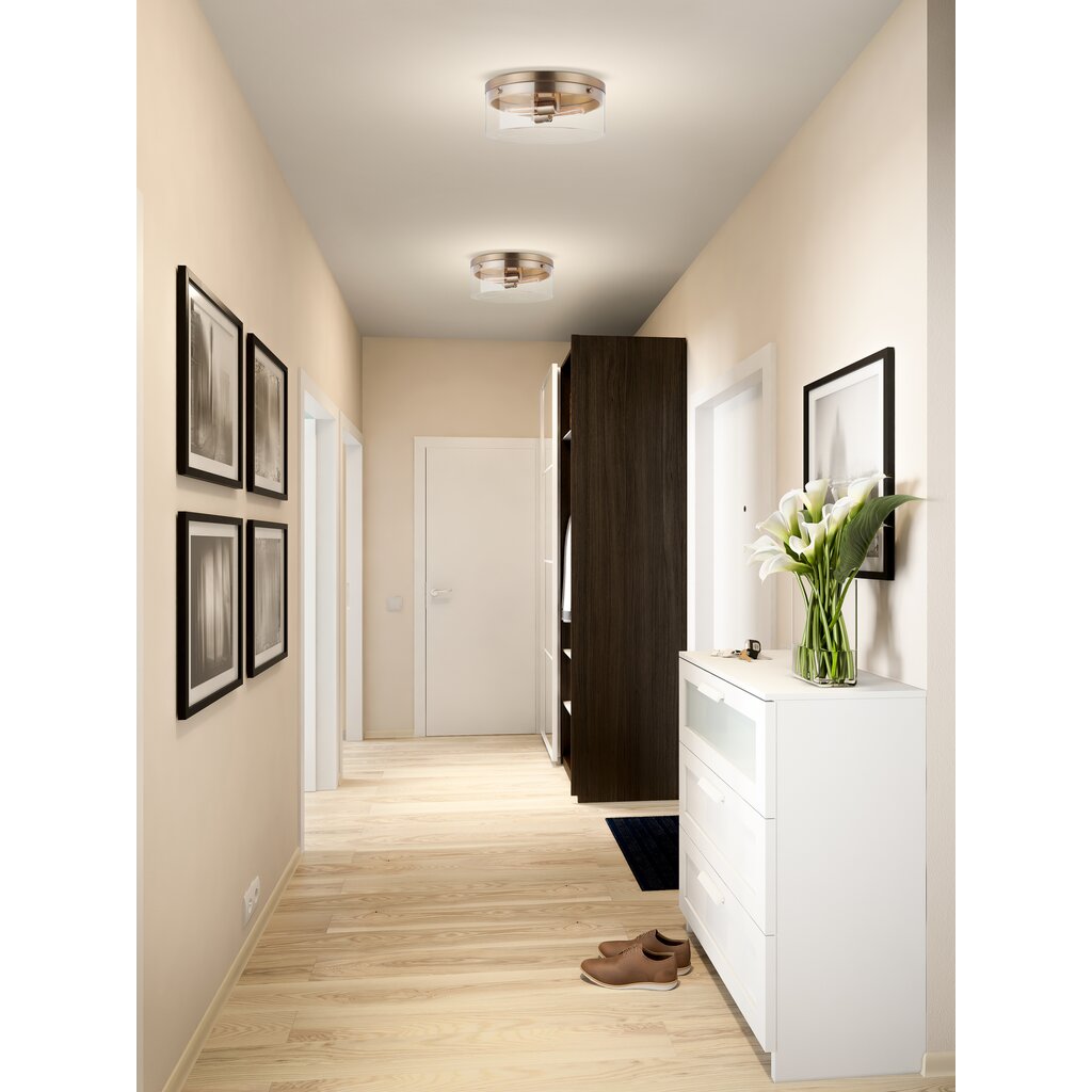Satco 60-7536 Flush Mount Fixture Intersection; Small Burnished Brass