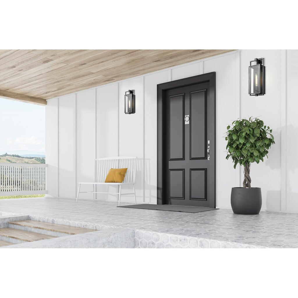 Satco 60-7545 Wall Lantern Fixture Exhibit; 1 Light; Large Matte Black