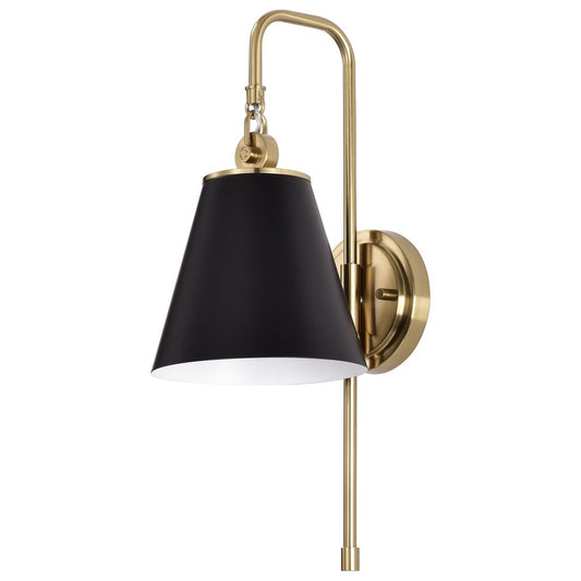 Satco 60-7445 Sconce Fixture Dover; 1 Light; Wall Black with Vintage