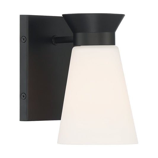 Satco 60-7311 Sconce Fixture Caleta; 1 Light; Wall Black Finish with