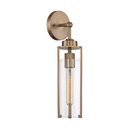 Satco 60-7151 Sconce Fixture Marina; 1 Light; Wall Burnished Brass