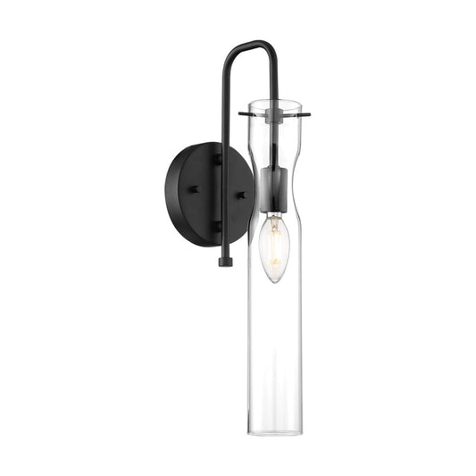 Satco 60-6875 Sconce Fixture Spyglass; 1 Light; Wall Black Finish with