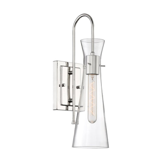 Satco 60-6867 Sconce Fixture Bahari; 1 Light; Wall Polished Nickel