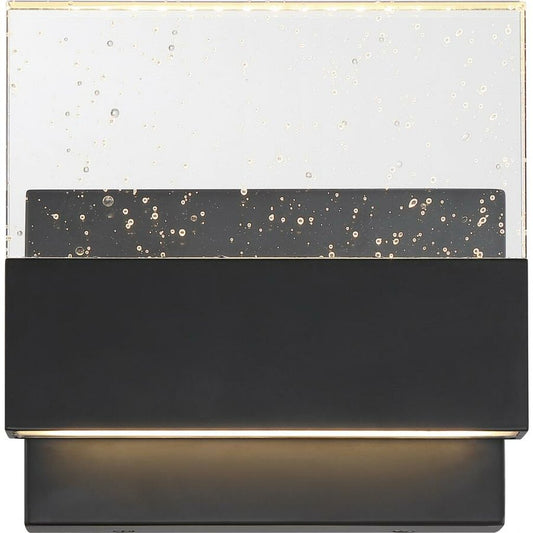 Satco 62-1512 15W LED Sconce Fixture Ellusion; Medium Wall Matte Black