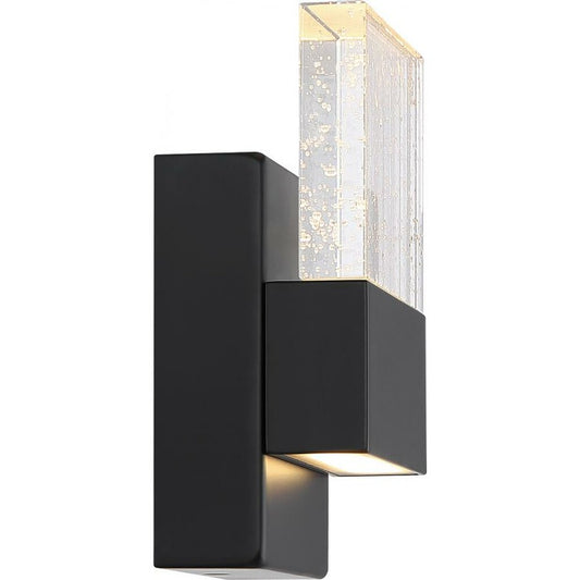 Satco 62-1511 15W LED Sconce Fixture Ellusion; Small Wall Matte Black