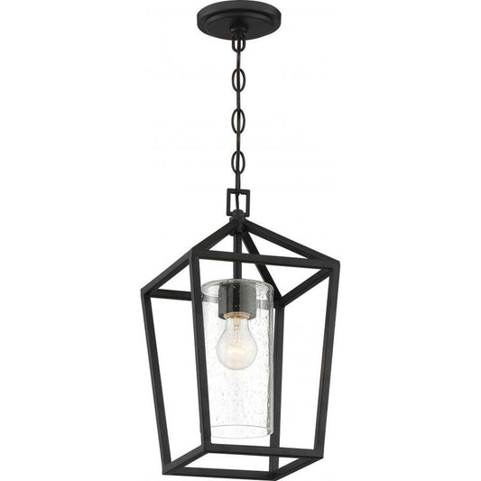 Satco 60-6594 Hanging Lantern Fixture Hopewell; 1 Light; Matte Black