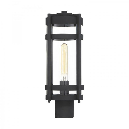 Satco 60-6575 Post Lantern Fixture Tofino; 1 Light; Textured Black