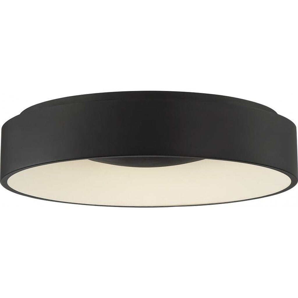 Satco 62-1454 30W LED Flush Mount Fixture Orbit; Black Finish