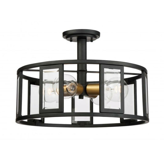 Satco 60-6413 Semi Flush Fixture Payne; 4 Light; Semi-Flush with Clear